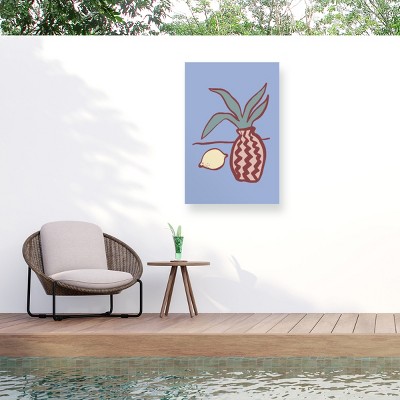 Trademark Fine Art - Pictufy Studio  Blue Lemon Matted Framed Art