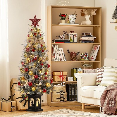 Whizmax 4.5ft Pre-Lit Artificial Holiday Christmas Tree with 200 Lights,Berry Clusters and Light Box for Home Office Decoration