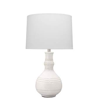 Droplet Ceramic Table Lamp with Cone Shade White - Splendor Home