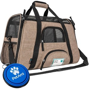 PetAmi Airline Approved Pet Carrier for Cat Dog, Soft Sided Travel Supplies Accessories, Ventilated Carrying Bag Kitten Puppy - 1 of 4