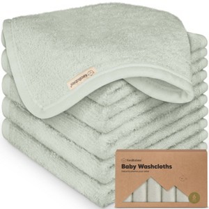 6pk Deluxe Baby Washcloths, Organic and Soft Baby Wash Cloth, Baby Bath Towel, Face Cloths - 1 of 4