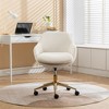 25.2"Mesh Fabric Home Office 360°Swivel Chair Adjustable Height With Gold Metal Base,Black - 3 of 4