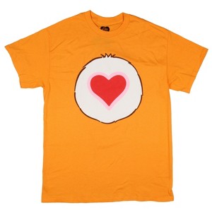 Care Bears Men's Tenderheart Bear Belly Badge Adult Short Sleeve T-Shirt - 1 of 3