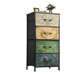 JIONJOY 4-Drawer Fabric Dresser – Wood Top, Steel Frame, Wide Storage for Bedroom Living Room Closet - 1 of 1