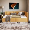 Twin Size Daybed with Storage Drawers, Upholstered Day Bed Frame Mid Century Linen Sofa Beds with Vertical Channel Tufted Headboard - Leovsnove - 2 of 4