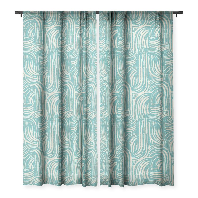 Holli Zollinger Kikka Teal 50" x 64" Single Panel Sheer Window Curtain - Deny Designs, 3 of 7