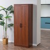 Yukimo 63" 2-Door Kitchen Pantry Storage Cabinet, 5-Tier Shelving with 2 Adjustable Shelves, Brown - 2 of 4