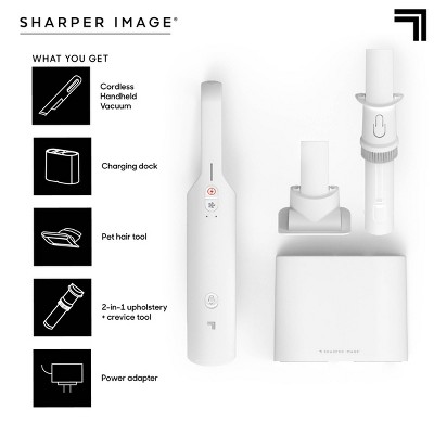 White Cordless Handheld Vacuum with HEPA Filter and Pet Tool