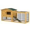 Two Level Rabbit Hutch Sturdy Outdoor Hutch With Openable Top Large Wooden Rabbit Hutch With Run Weatherproof Roof,Removable Tray,Ramp-Cuddlewood - 4 of 4