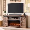 SinCiDo Fireplace TV Stand for 80 Inch TV w/36" Fireplace, Farmhouse Entertainment Center w/Sliding Barn Door & Storage Drawers - 2 of 4