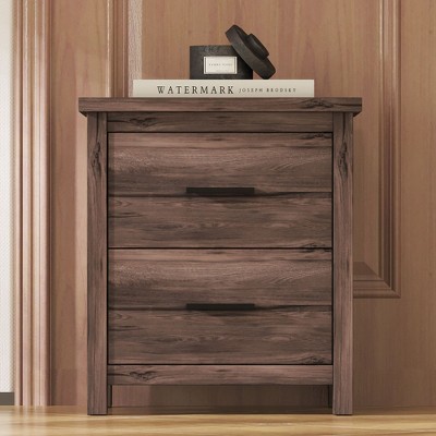 NicBex 2 Drawer Nightstand Vintage Bedside Table with Large Storage Space End Table for Bedroom, Living Room