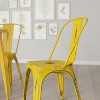 Merrick Lane Banks Indoor/Outdoor Stacking Metal Dining Chair with Single Slat Back and Distressed Powder Coated Finish - 4 of 4