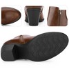 BLISSFUL STEP Women's Mid-height Heels Zipper Dressy Ankle Chelsea Booties - 3 of 4