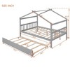 CAVINAS Twin Size Bed Frame, Wooden House Bed with Pull-Out Trundle, House-Shaped Bed for Kids, Teens, Girls, Boys - 4 of 4