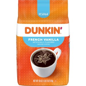 Dunkin' French Vanilla Flavored Medium Roast Ground Coffee - 1 of 4