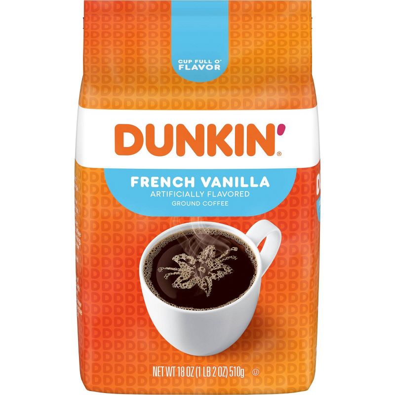 Dunkin' French Vanilla Flavored Medium Roast Ground Coffee, 1 of 14