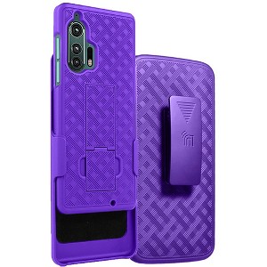 Nakedcellphone Case with Stand and Belt Clip Holster for Motorola Edge Plus (2020) - 1 of 4