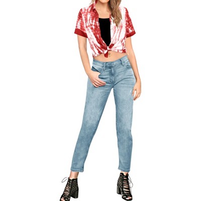 LA LEELA Womens Summer Casual Beach Hawaiian Blouses Shirt Dressy Blouse Short Sleeve Button Up Tops Tee Shirts T Shirts