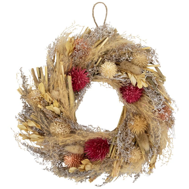 Northlight Pampas Grass and Dried Floral Spring Wreath - 11", 1 of 9
