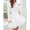 Women V Neck Long Sleeve Dress Lace Flowy Polka Dot Chiffon Wrap Midi Dresses - image 3 of 4