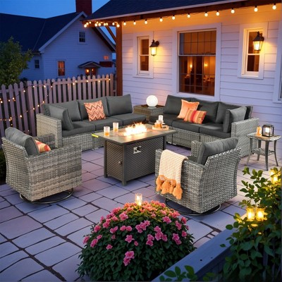 XIZZI Modular Outdoor Patio Furniture Set w/ Optional Coffee Table, Swivel Chair & Firepit - All-Weather, Waterproof & UV-Resistant