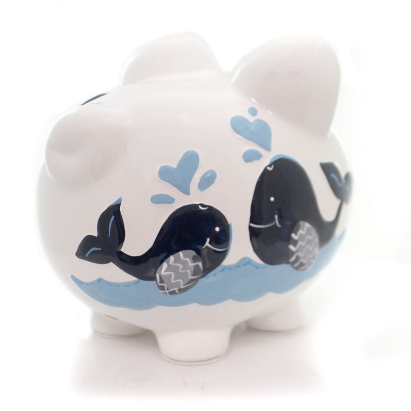 Child To Cherish 7.75 In Blue Double Whale Pig Bank Save Money Ocean Decorative Banks, 3 of 5