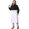 Agnes Orinda Women's Plus Size Button Down Long Sleeve Business Casual Collared One Piece Adult Bodysuits - 3 of 4