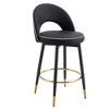 DOMETOUR 360° Rotatable Bar Chair Modern PU Comfortable Upholstered Bar Chair with Metal Legs for Dining Room Kitchen Terrace - 2 of 4