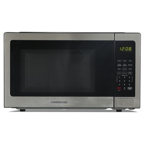 Farberware 1.1 Cu. Ft. Countertop Microwave Oven – 1000W Power, Auto Cook Settings, Defrost, and Safety Lock – Stainless Steel - 1 of 4