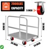 2-in-1 Heavy Duty Panel Truck Cart 36" x 24" All Steel Platform Truck w/Front & 2 Side Handrails 2200 Lbs Cart 6/8 Holes - 3 of 4