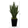 Nearly Natural 40-in Sansevieria Artificial Plant in Black Metal Planter - 2 of 4