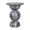 JONATHAN Y Aura 19" Modern Natural Marble Handmade Stacked Round Pedestal End Table - 2 of 4