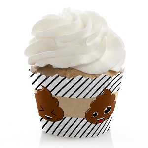 Big Dot of Happiness Party 'Til You're Pooped - Poop Emoji Party Decorations - Party Cupcake Wrappers - Set of 12 - 1 of 4