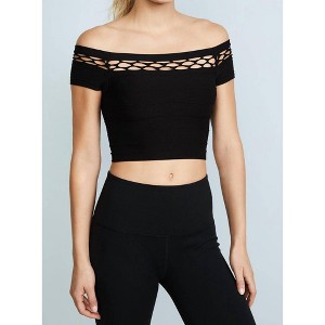 Women's Women The EL Off the Shoulder Cut Out Crop Top - Phat Buddha - 1 of 3