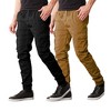 Galaxy By Harvic Men's Slim Fit Cotton Stretch Twill Cargo Joggers-2 Pack - 2 of 4