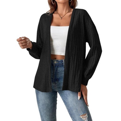 Womens Cardigan Long Sleeve Open Front Sweater Knit Jacket Lightweight Sweater For Winter Target