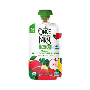 Once Upon a Farm Apple, Banana & Kale with Hemp Seed Organic Baby Food Pouch - 3.2oz - 1 of 4