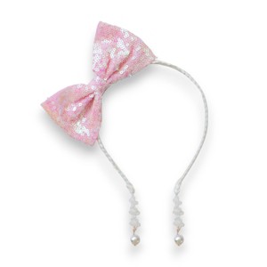 Summer Crystal - Sequin Bow Headband with Pearl Earring Pendants - 1 Pack - 1 of 4