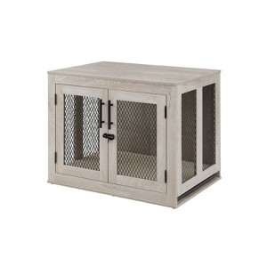unipaws Wooden Dog Crate with Cushion & Tray - 1 of 4