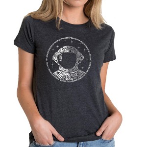 LA Pop Art Women's Premium Blend Word Art T-shirt - I Need My Space Astronaut - 1 of 4