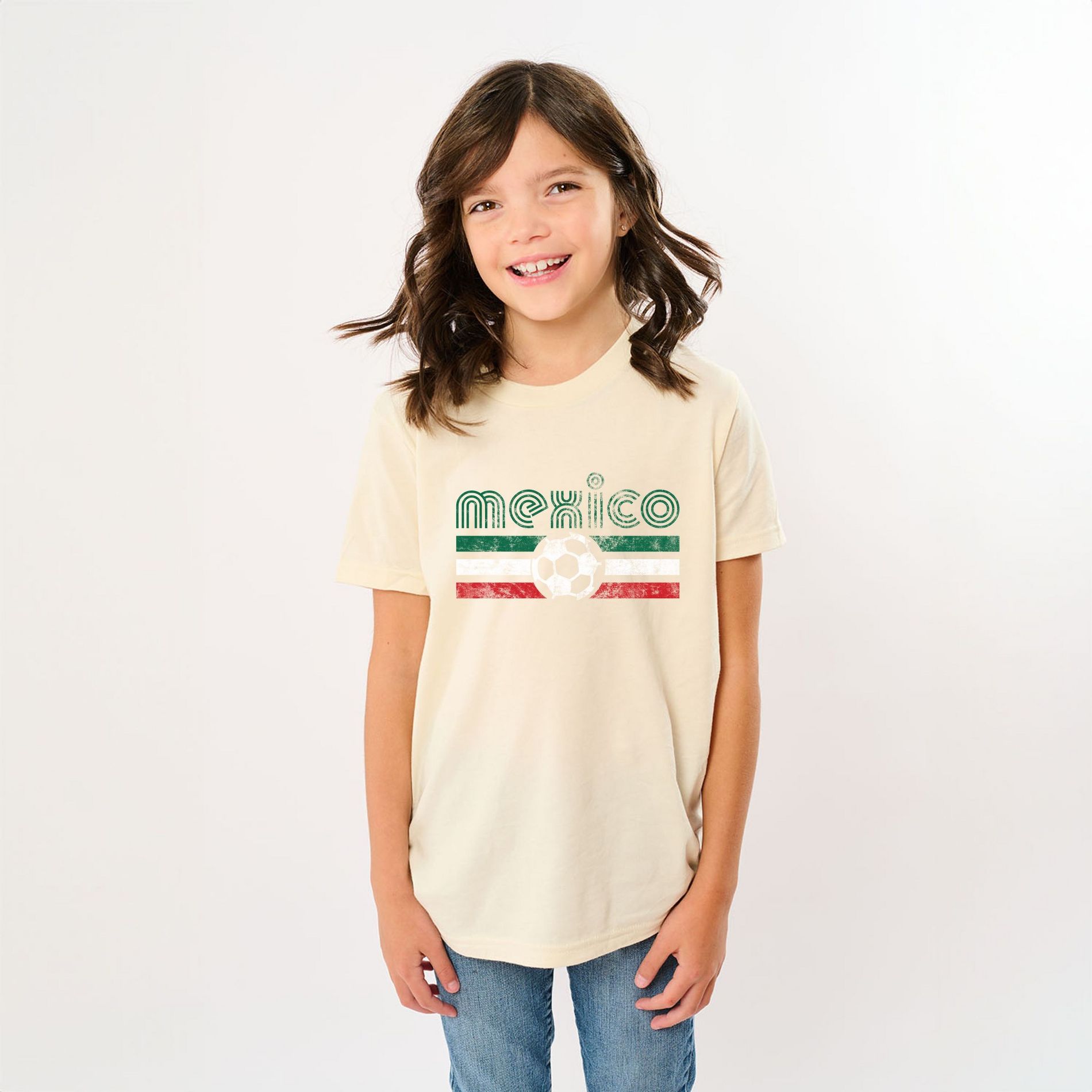 Mexico Soccer Flag - Youth Short Sleeve Graphic T-Shirt