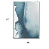 HomeRoots 8' X 11' Blue and Gray Abstract Non Skid Area Rug - 3 of 4