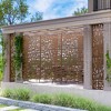 Lirago Metal Outdoor Privacy Screen Freestanding Patio Decorative Screens 72"x47" Brown - 4 of 4