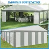 Resenkos Canopy, Outdoor Canopy Tent,20' x 20'Wedding Tent, Outdoor Carport Garage Party Tent with Sidewall, Gray White and Gray - 4 of 4