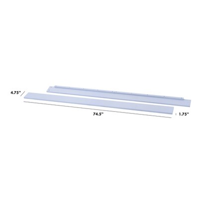 Powder Blue Painted Pine Wood Full Bed Rails
