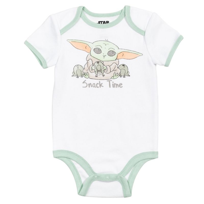 Star Wars The Child Baby Bodysuit Pants Bib and Hat 4 Piece Outfit Set Newborn to Infant, 2 of 10