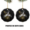Bruce Lee Golden Dragon Porcelain Scalloped Holiday Christmas Tree Ornament  2.8" (7.1 cm) - 2 of 4