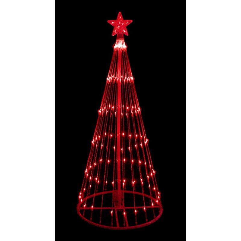 Northlight 9' Prelit Artificial Christmas Tree LED Show Cone Lighted Yard Art Decoration - Red Lights, 1 of 2