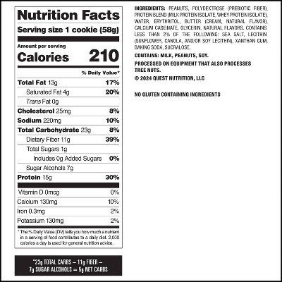 Quest Nutrition Protein Cookie - Peanut Butter - 12ct: Ready to Eat, 15g Protein Per Serving, 1.53 Net Weight