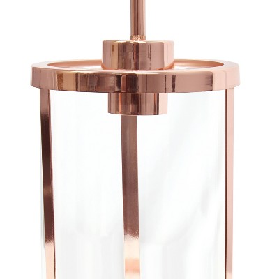 Rose Gold Farmhouse 55" Adjustable Glass Pendant Light